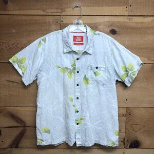 Vintage Toes On The Nose Hawaiian Floral Button Down Short Sleeve Shirt Mens M